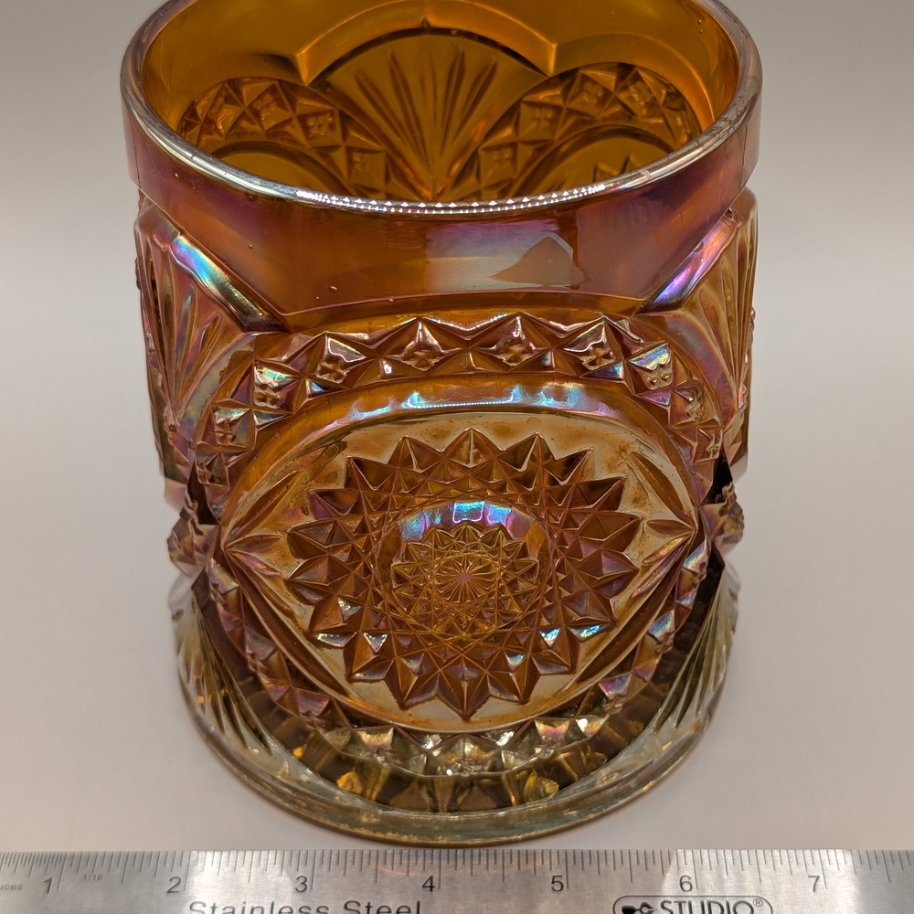 Amber Cardinal Glass Jar